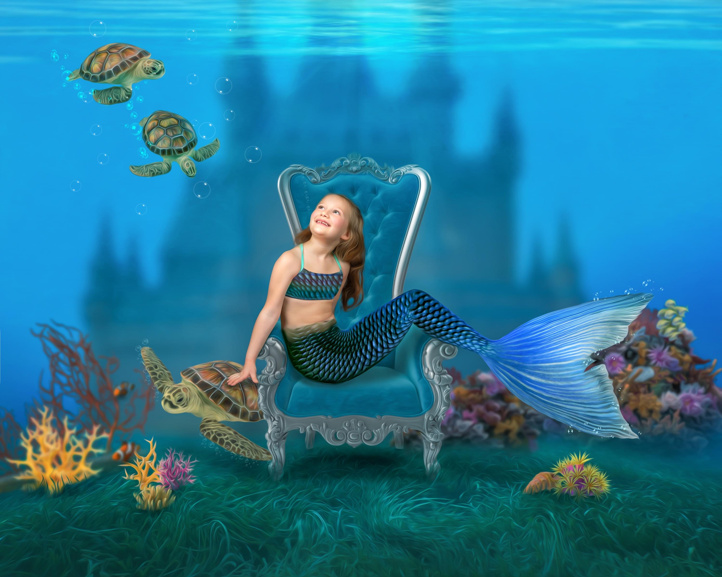 Mermaid-Magic-Fantasy-Unterwater-Ocean-Castle-Princess-Sealife-Beach